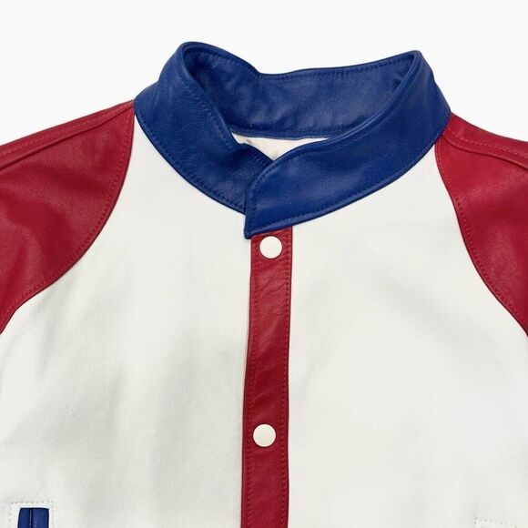 Vtg R.A Designs Kids USA Leather Jacket Small 6-7 Patriotic Fourth July Rodeo - Picture 10 of 12